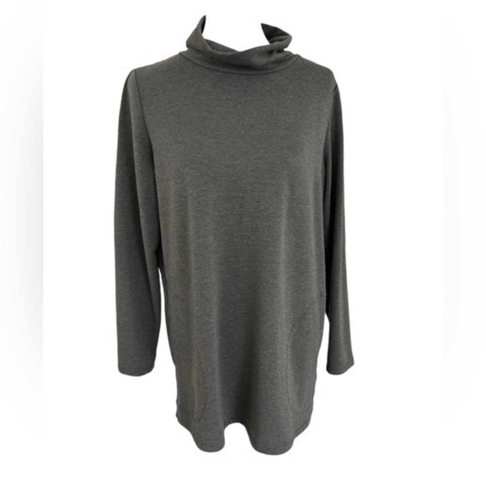 Jones New York mock neck turtleneck fleece lined long top